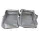 Embroidered 100% Leather Seat Covers Silver w/2" Bolster For 81 Corvette