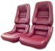 Leather Seat Covers Red Leather/Vinyl Original 4" Bolster For 82 Corvette