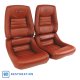 Embroidered OE Style Seat Covers Cinnabar Leather/Vinyl w/ 4" Bolster For 81 Corvette