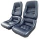 419948 Leather Seat Covers Dark Blue Leather/Vinyl Original 2" Bolster For 79-81 Corvette