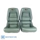 Embroidered OE Style Seat Covers Silvergreen Leather/Vinyl w/ 4" Bolster For 82 Corvette