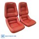 Embroidered 100% Leather Seat Covers Red w/ 2" Bolster For 79-81 Corvette