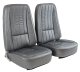 1968 C3 Corvette Mounted Seats Gunmetal "Leather-Like" Vinyl 1st Design W/O Headrest Bracket