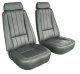 1969 C3 Corvette Mounted Seats Gunmetal "Leather-Like" Vinyl With Headrest Bracket