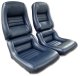 Leather-Like Vinyl Seat Covers Dark Blue 2" Bolster For 1982 Corvette