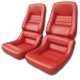 Leather-Like Vinyl Seat Covers Red 4" Bolster For 1979-1981 Corvette