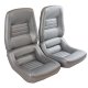 Mounted Leather Seat Covers Silver 4" Bolstr For 1981 Corvette