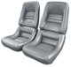 Mounted Leather-Like Vinyl Seat Covers Silver 4" Bolster For 81 Corvette