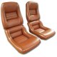 Mounted Leathr Seat Covers Cinnabar Lthr/Vnyl Original 2" Bolstr For 81 Corvette