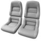 Mounted Leather Seat Covers Gray 2" Bolster For 1982 Corvette