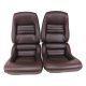 Mounted Leather-Like Vinyl Seat Covers Claret 2" Bolster For 80 Corvette