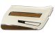 Door Panel White Deluxe W/Dk Brown And Teak Insert RH For 76 Corvette