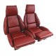 44210E Embroidered Custom 100% Leather Standard Seat Covers Black & Dark Red For 84-85 Corvette