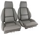 OE Style 100% Leather Standard Seat Covers W/O Perforated Inserts Gray For 88 Corvette