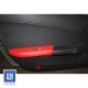 C6 Corvette Leather Armrest Pads in Cobalt Red with Logo