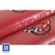 C5 1997-2004 Corvette Leather Armrest Pad Pair with C5 Logo -Red