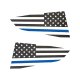 2014-2019 C7 Corvette Quarter Window Flag Decal - Blk Carbon Fiber Texturd - Std USA Flag W/Blu S...