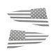 2014-2019 C7 Corvette Quarter Window Flag Decal - Silver Carbon Fiber Textured - Standard USA Fla...