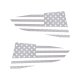 2014-2019 C7 Corvette Quarter Window Flag Decal - Wht Carbon Fiber Texturd - Std USA Flag W/Grn S...