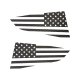 2014-2019 C7 Corvette Quarter Window Flag Decal - Black Gloss Carbon Fiber - Standard USA Flag