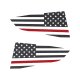 2014-2019 C7 Corvette Quarter Window Flag Decal - Gloss Carbon Flash Met - Std USA Flag W/Red Str...