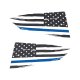 2014-2019 C7 Corvette Quarter Window Flag Decal - Gloss Carbon Flash Met - Dist USA Flag W/Blue S...