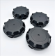 1989-1991 Saleen Mustang 5-Spoke Wheel Center Cap Set - Black, Without Inserts (Set of 4)