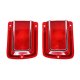 1965 Chevelle Red Tail Light Lens with Chrome Trim, Sold as a Pair