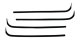 1967-70 Ford Pickup Truck Authentic Window Felts Whiskers Kit with Chrome Bead (4pcs)