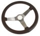 Steering Wheel Dark Brown Leather Satin Spokes For 1977-1978 Corvette