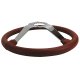 Steering Wheel Cinnabar Leather Chrome Spokes For 1981 Corvette