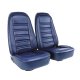 Leather Seat Covers Dark Blue Leather/Vinyl Original For 1977 Corvette