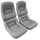 Leather Seat Covers Gray Leather/Vinyl Original 2" Bolster For 82 Corvette