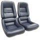 Leather Seat Covers Dark Blue Leather/Vinyl Original 4" Bolster For 82 Corvette