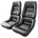 Leather Seat Covers Black 100%-Leather 4" Bolster For 1979-1981 Corvette