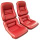 Mounted Leather Seat Covers Red 2" Bolster For 1979-1981 Corvette