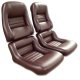 Mounted Leather Seat Covers Claret Lthr/Vnyl Original 2" Bolster For 80 Corvette