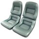 Mounted Leathr Seat Covers Silvergrn Lthr/Vnyl Original 2" Blstr For 82 Corvette