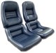 Mounted Leather-Like Vinyl Seat Covers Dark Blue 2" Bolster For 82 Corvette