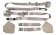 Silver Lap & Shoulder Seat Belts Single Retractor For 1984-1987 Corvette