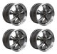 Wheel Set 17" Bullitt Style 5 Lug Anthracite Machined Lip 8" For 1979-04 Mustang