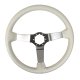 Steering Wheel White Leather Satin Spokes For 1977 Corvette