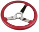 Steering Wheel Red Leather Chrome Spokes For 1977-1981 Corvette