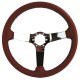 Steering Wheel Cinnabar Leather Chrome Spokes For 1981 Corvette