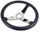 Steering Wheel Dark Blue Leather Chrome Spokes For 1978-1981 Corvette